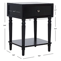 Black Single Drawer Letta Accent Table
