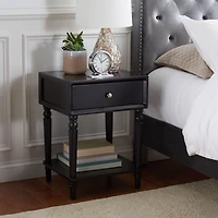 Black Single Drawer Letta Accent Table