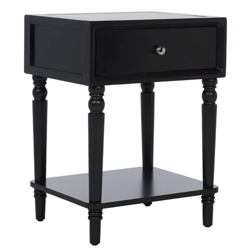 Black Single Drawer Letta Accent Table