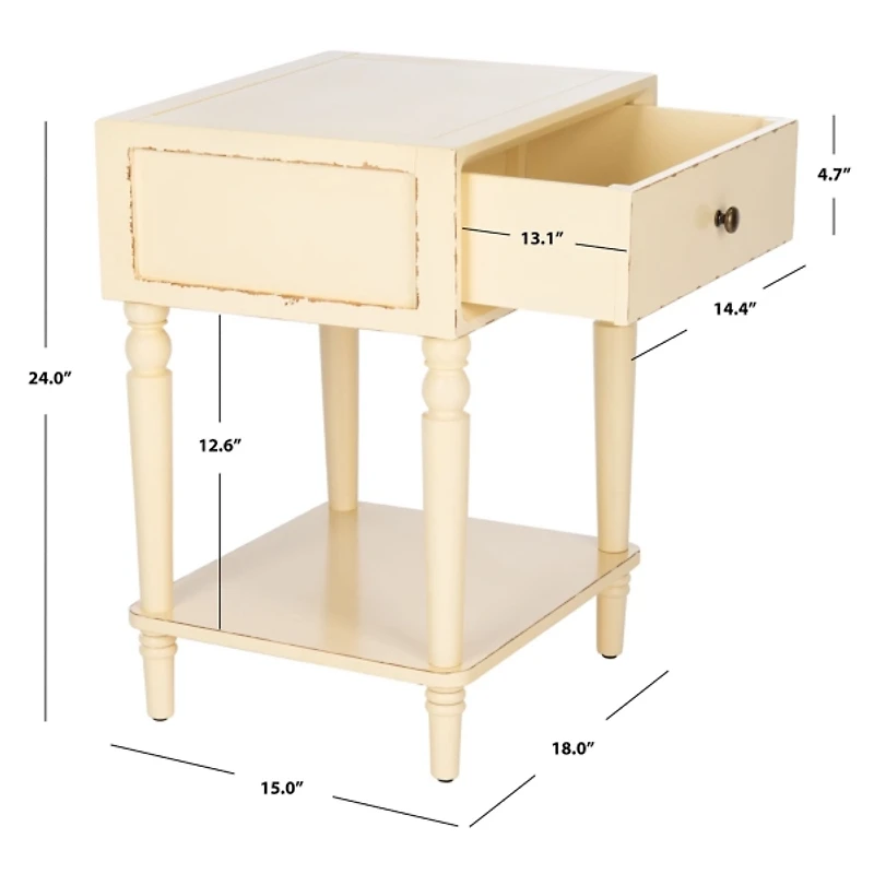Ivory Single Drawer Letta Accent Table