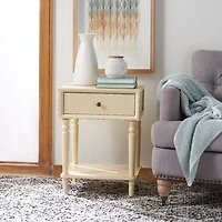 Ivory Single Drawer Letta Accent Table