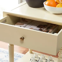 Cream Single Drawer Letta Accent Table