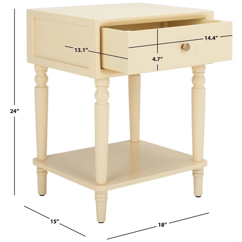 Cream Single Drawer Letta Accent Table