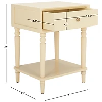 Cream Single Drawer Letta Accent Table