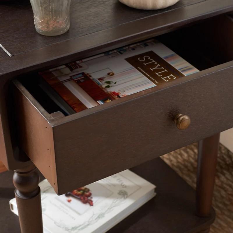 Walnut Single Drawer Letta Accent Table