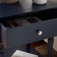 Navy Blue Wood Siobhan Side Table
