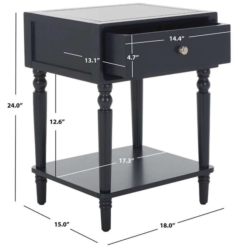 Navy Blue Wood Siobhan Side Table