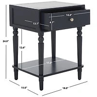 Navy Blue Wood Siobhan Side Table