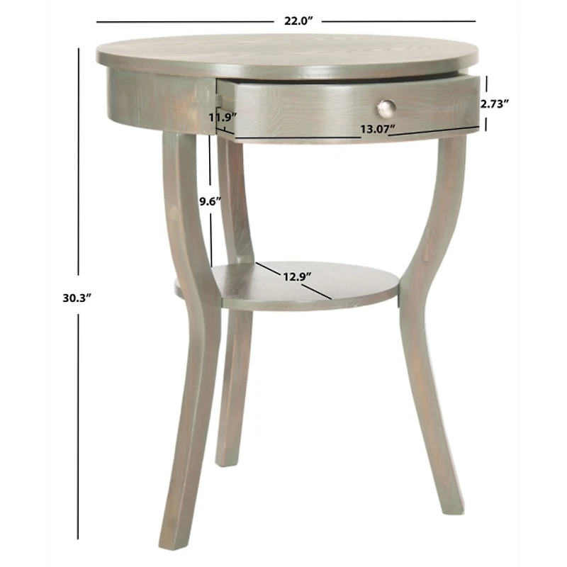 Round Gray Irene Tripod Accent Table
