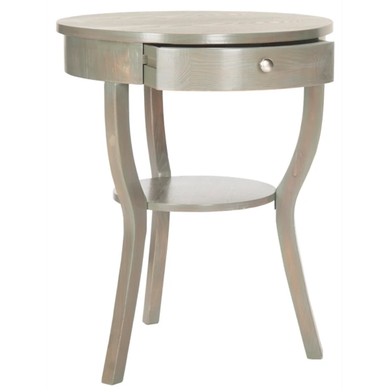 Round Gray Irene Tripod Accent Table