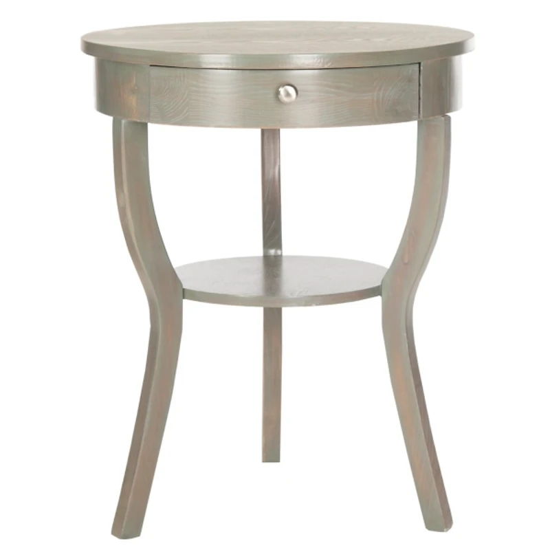 Round Gray Irene Tripod Accent Table