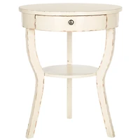 Distressed Ivory Irene Tripod Accent Table