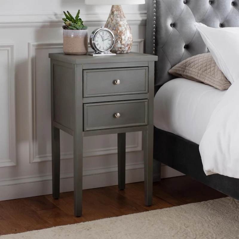 Gray Elm Mirsade Traditional Accent Table