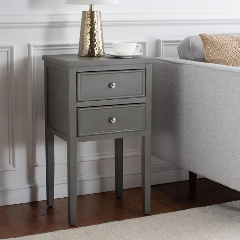 Gray Elm Mirsade Traditional Accent Table