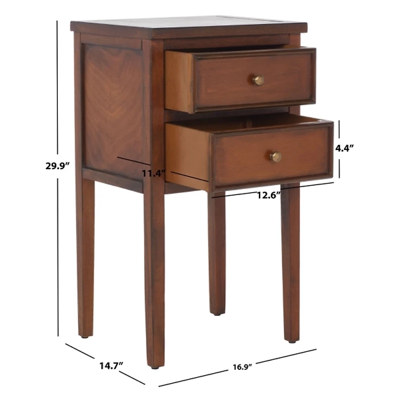 Brown Pine Mirsade Traditional Accent Table