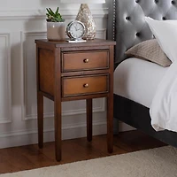 Brown Pine Mirsade Traditional Accent Table