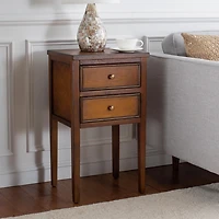 Brown Pine Mirsade Traditional Accent Table