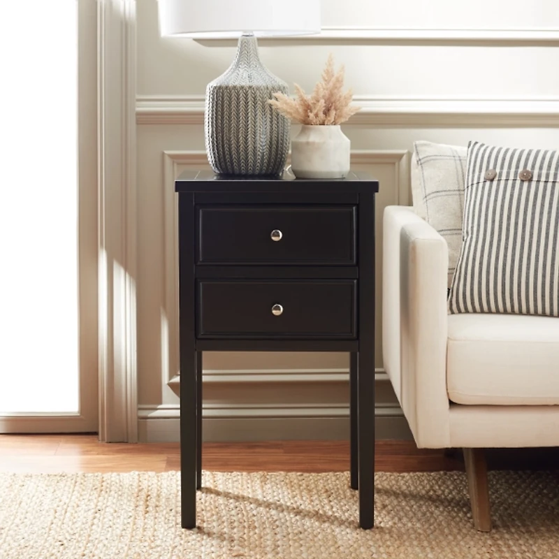 Black Bayur Mirsade Traditional Accent Table