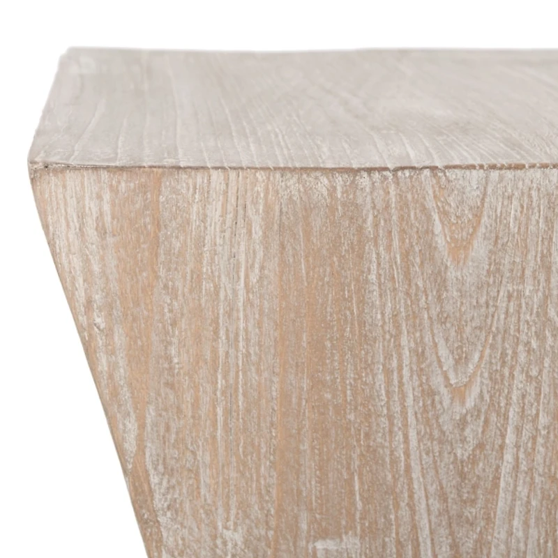 Distressed Ash Wood Hourglass Accent Table