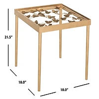 Gold Olivia Butterfly Metal Accent Table