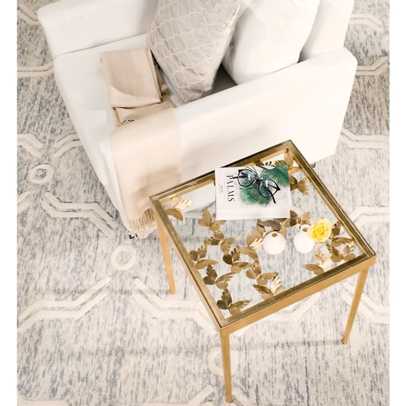Gold Olivia Butterfly Metal Accent Table