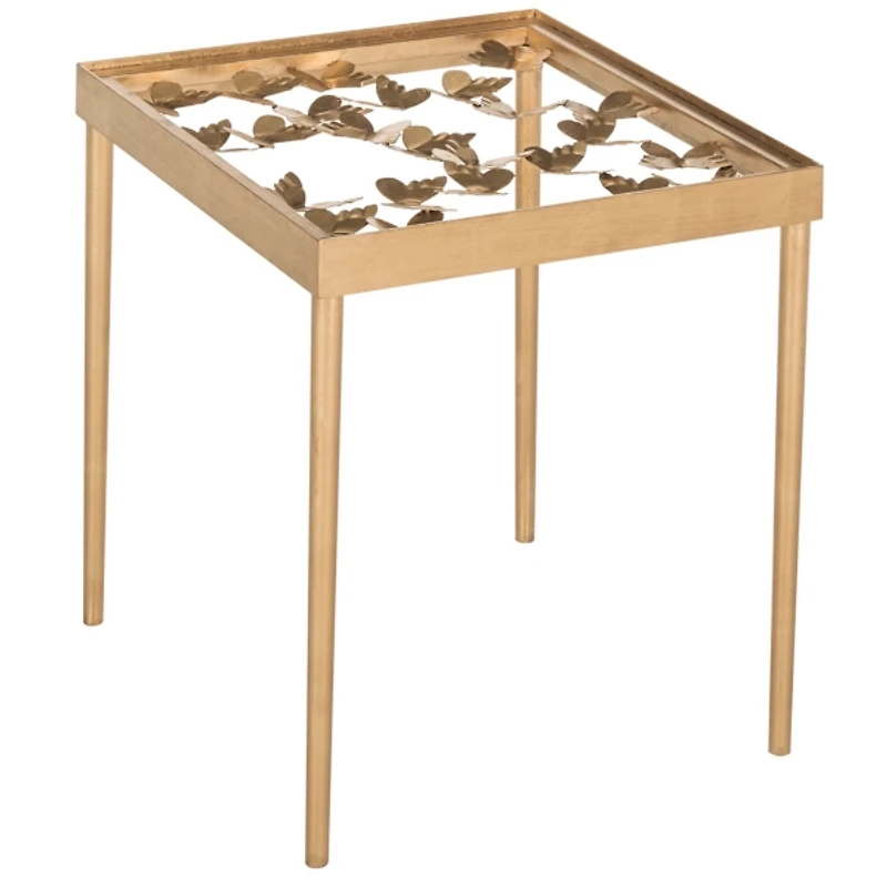 Gold Olivia Butterfly Metal Accent Table