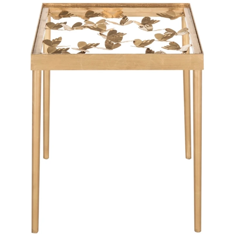 Gold Olivia Butterfly Metal Accent Table