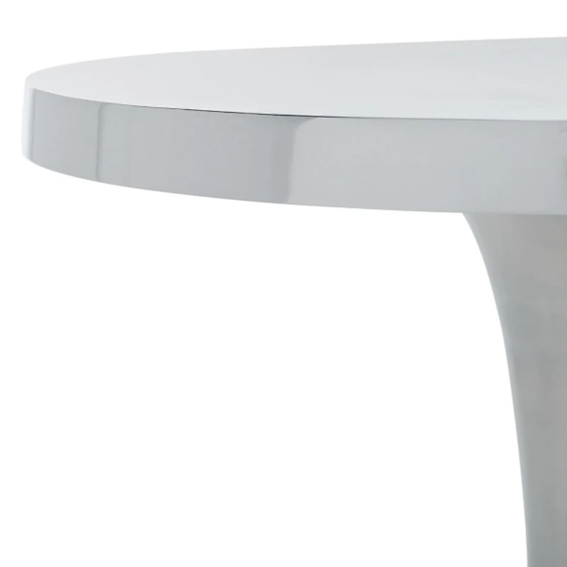 Silver Aluminum Round Gulia Accent Table