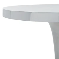 Silver Aluminum Round Gulia Accent Table