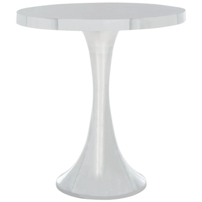 Silver Aluminum Round Gulia Accent Table