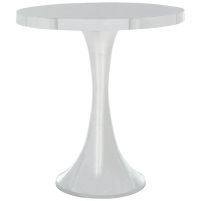 Silver Aluminum Round Gulia Accent Table