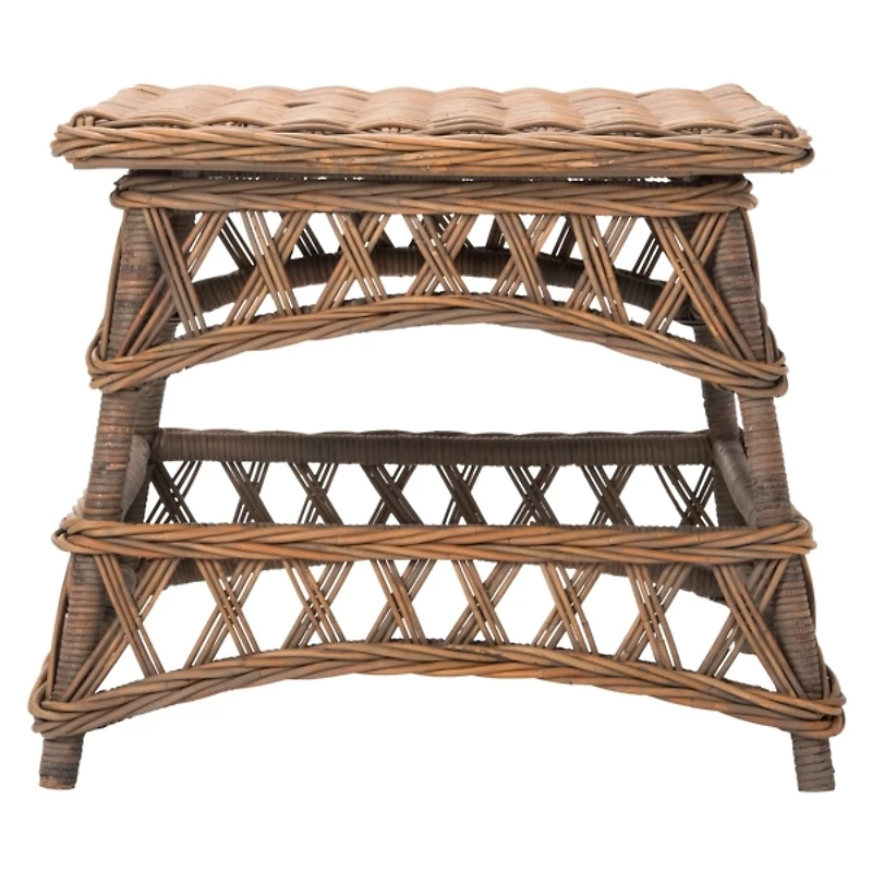 Brown Rattan Walda Accent Table