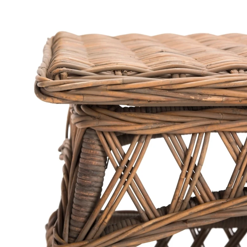 Brown Rattan Walda Accent Table