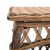 Brown Rattan Walda Accent Table