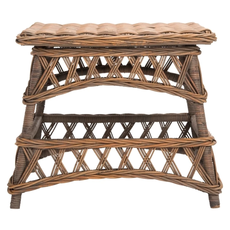 Brown Rattan Walda Accent Table