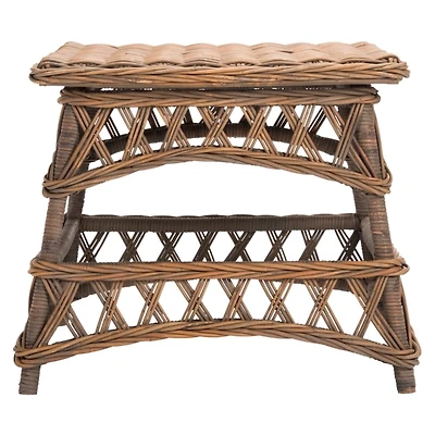 Brown Rattan Walda Accent Table