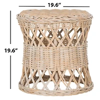 Natural Rattan Tessel Accent Table