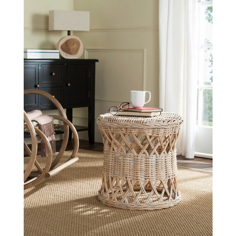 Natural Rattan Tessel Accent Table
