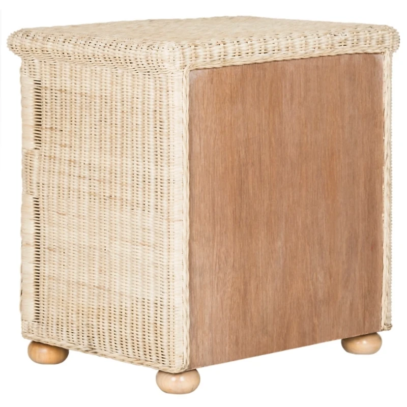 Natural Rattan Coastal Accent Table