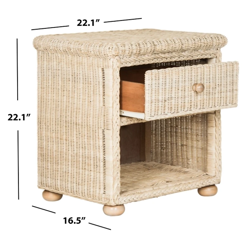 Natural Rattan Coastal Accent Table