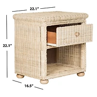 Natural Rattan Coastal Accent Table