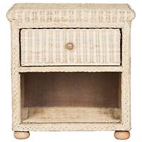 Natural Rattan Coastal Accent Table