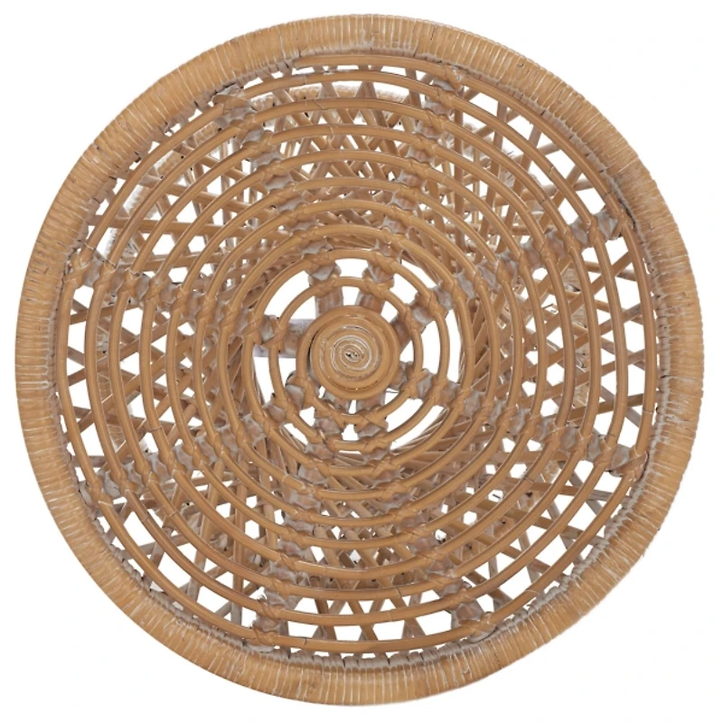 Natural Rattan Hourglass Accent Table