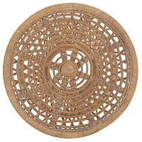 Natural Rattan Hourglass Accent Table