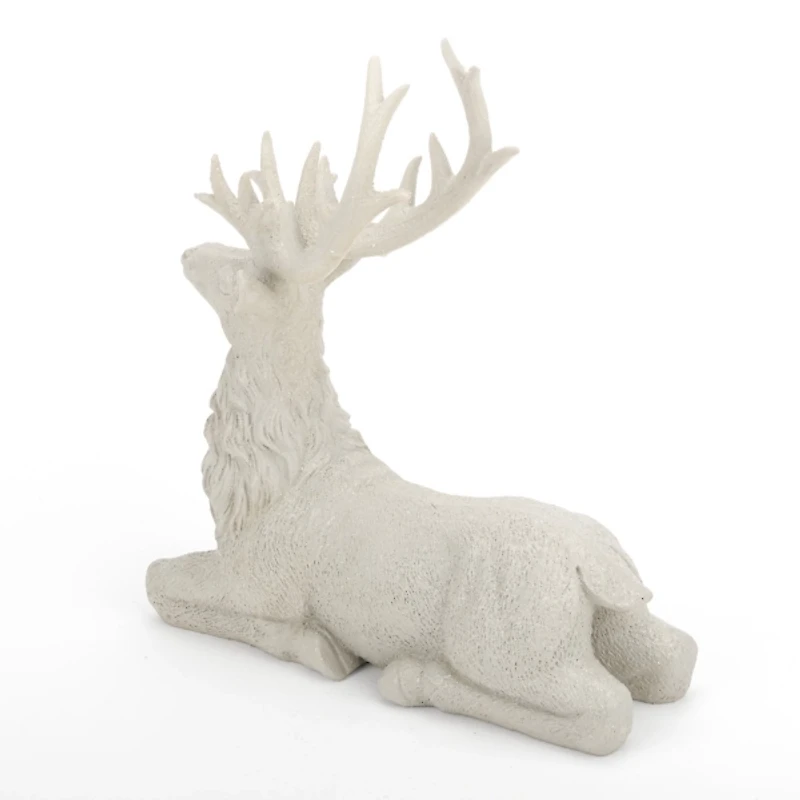 Gray Laying Deer Figurine, 11 in.