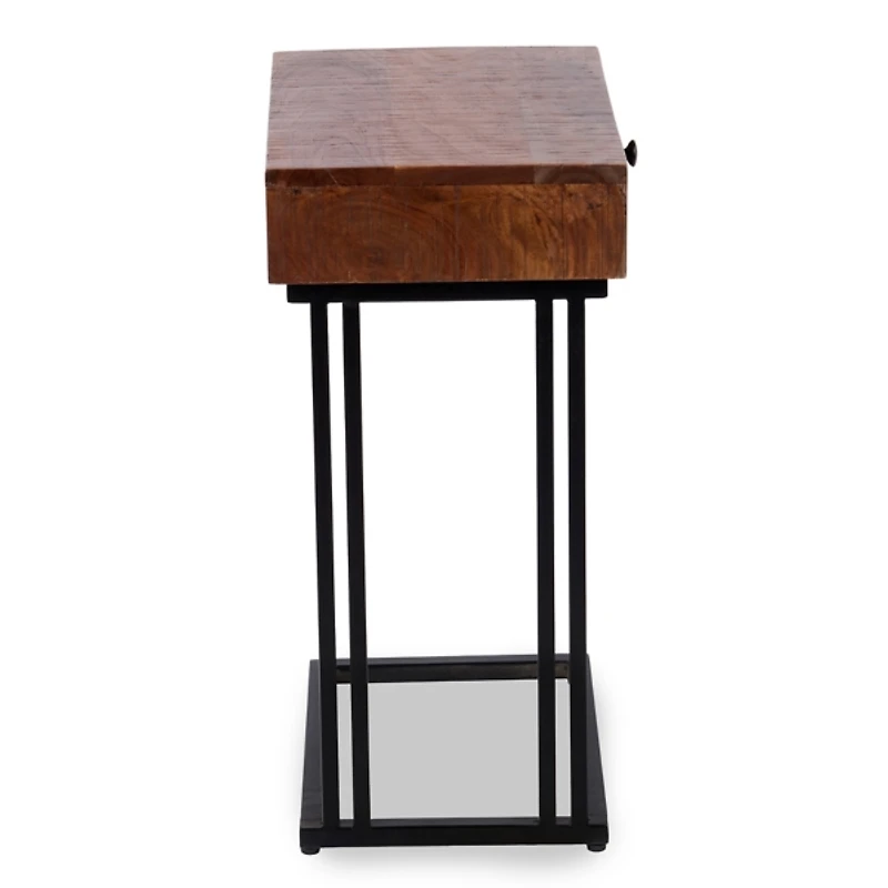 Acacia Wood C-Table with Drawer