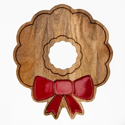 Christmas Bow Wreath Serving Board