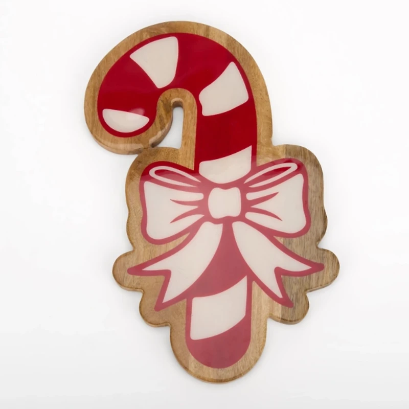 Christmas Candy Cane Mango Wood Serving Board