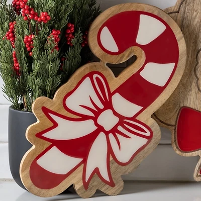 Christmas Candy Cane Mango Wood Serving Board