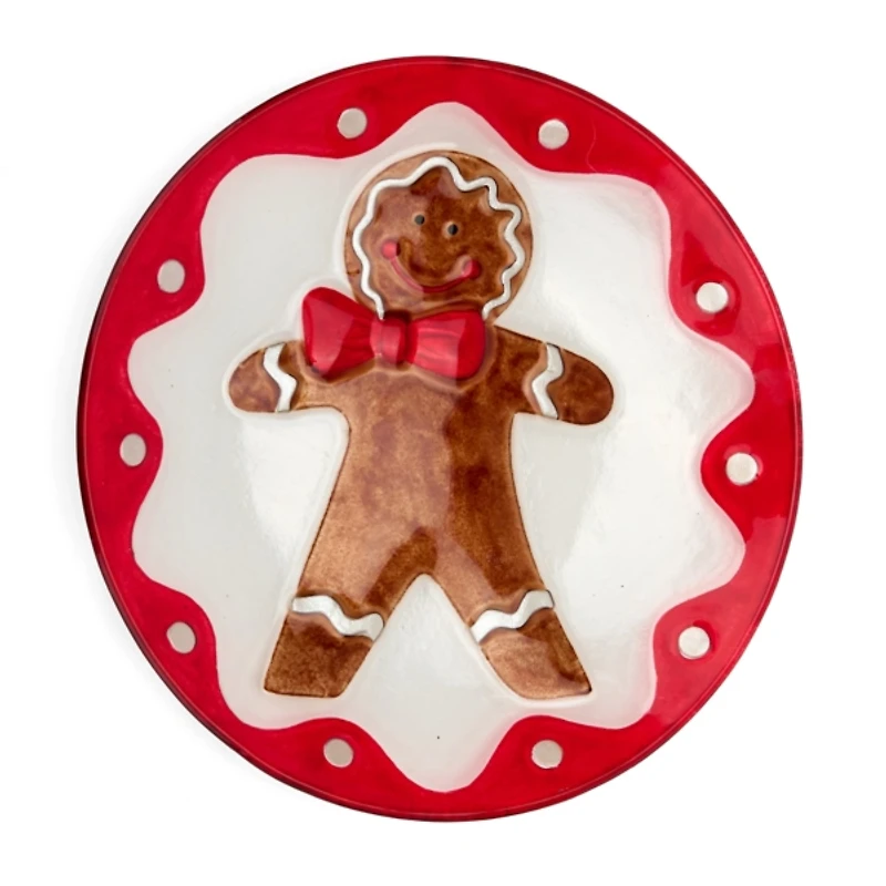 Fused Glass Gingerbread Man Salad Plate